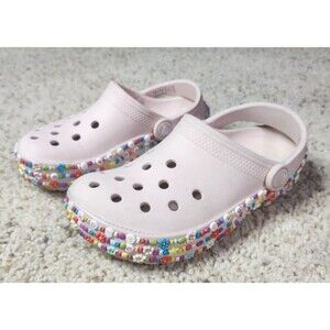 Crocs Beaded Classic Clog Pink  GS Size c13 Kids Girls Women - A11